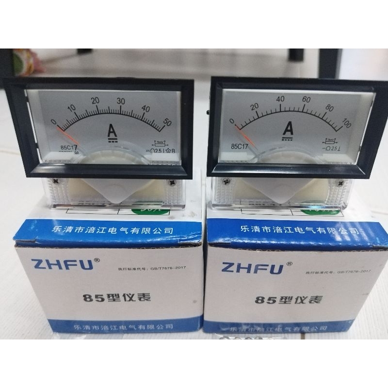 วัดแอมป์เข็ม DC แบบมีกรอบ 50A 100A