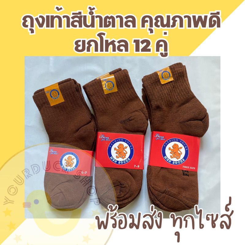 ถุงเท้าสีน้ำตาล ถุงเท้านักเรียน หุ้มข้อ ราคาถูก [ พร้อมส่ง⚡️]
