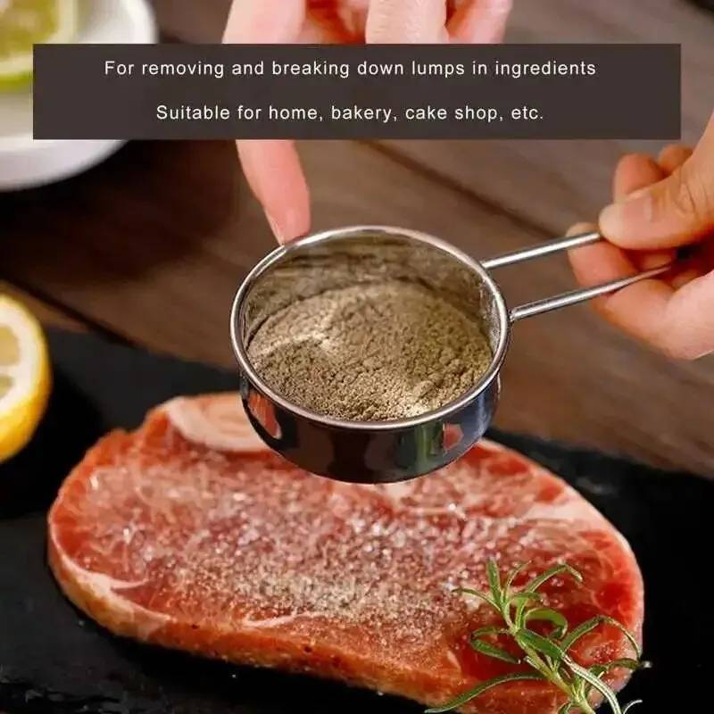 ที่ร่อนแป้ง ร่อนโกโก้ ชาเขียว สแตนเลส ขนาดเล็ก 6.5 cm.พร้อมด้ามจับ - รูปที่ 7