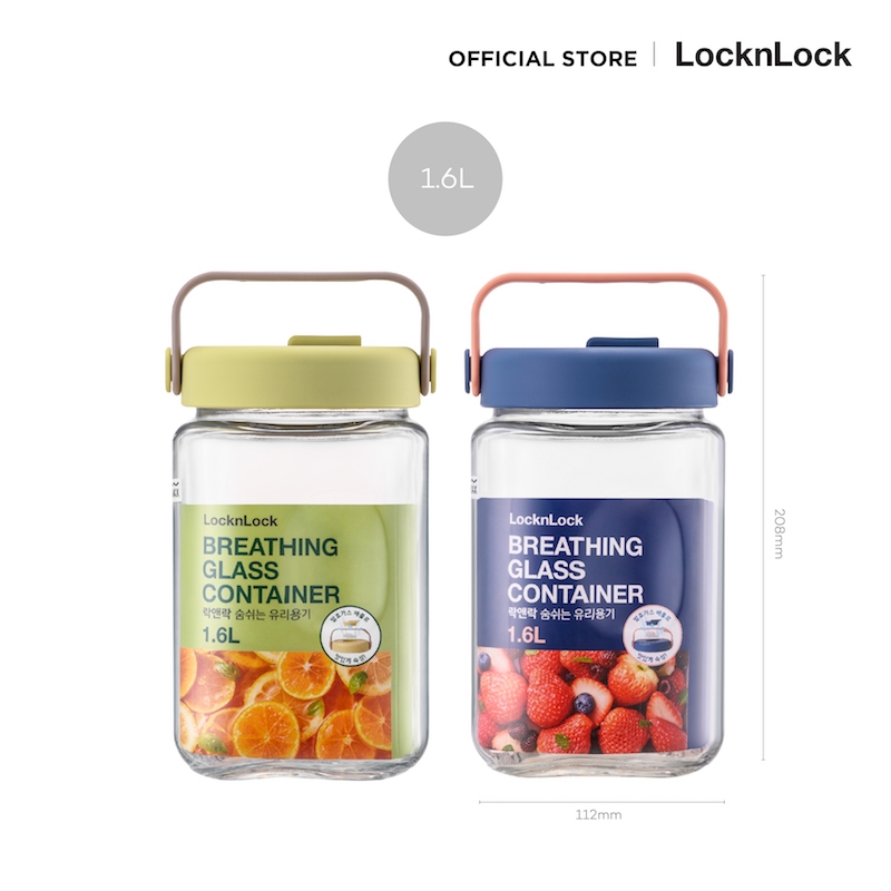 LocknLock ขวดโหลแก้วถนอมอาหาร พร้อมหูหิ้ว Breathing Glass Container ความจุ 1.6 L. รุ่น LNG552 - รูปที่ 2