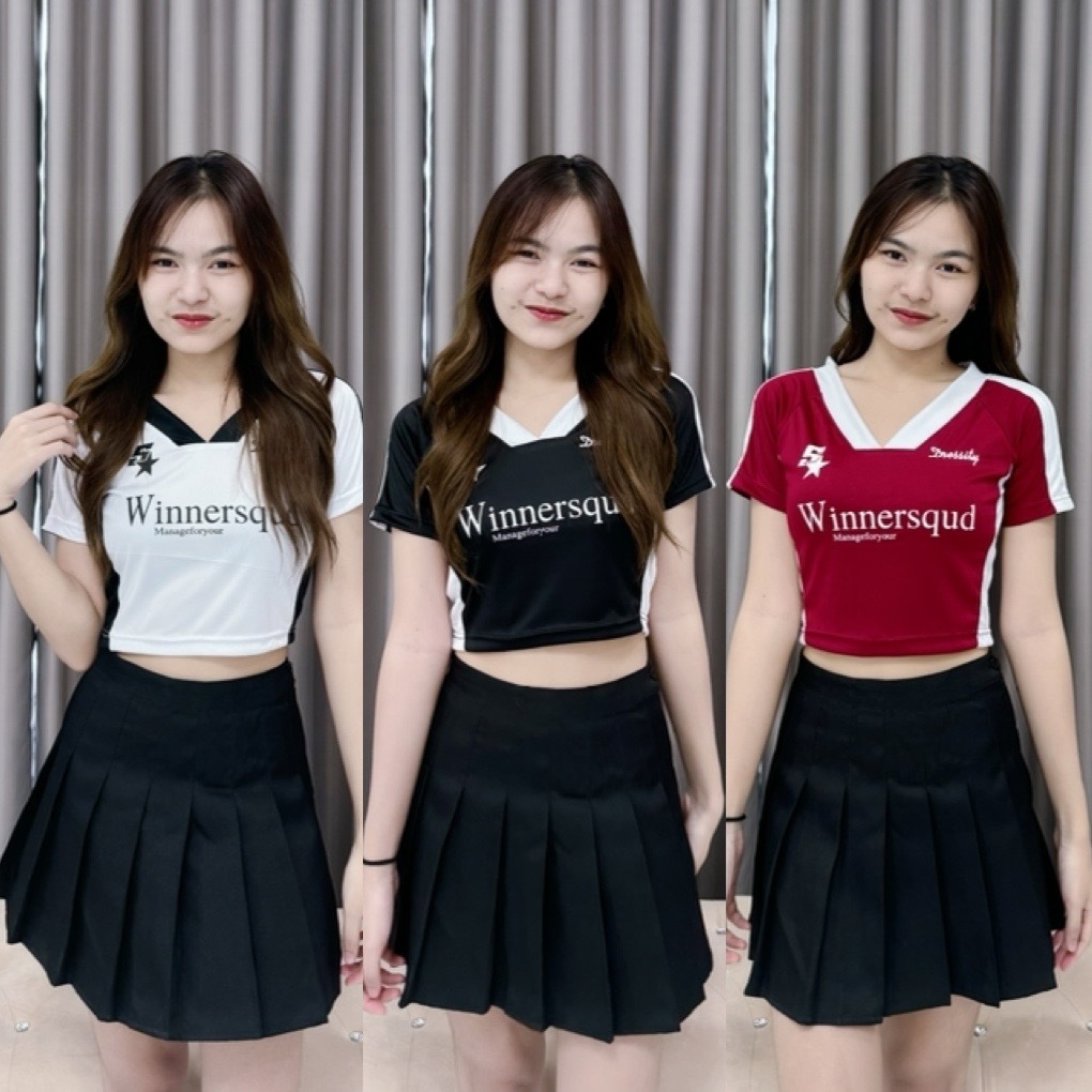 เสื้อเชียร์บอลwinner ทรงครอป สุดฮิตสุดเท่ ทรงสวยผ้าไมโครไฮเกรดอย่างดี