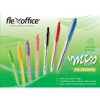(3ด้าม) Flexoffice ปากกาลูกลื่น 0.5 - 0.7มม