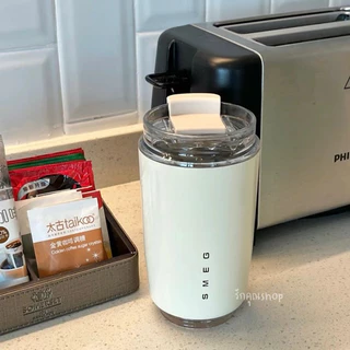 SMEG พร้อมส่งจากไทย แก้ว แก้วกาแฟ สแตนเลส 304 กันความร้อน สไตล์วินเทจ 240 ml แบบพกพา สำหรับรถยนต์