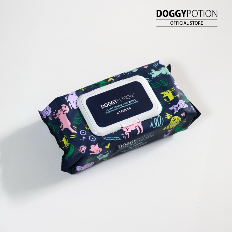Doggy Potion Wets Wipe ทิชชู่เปียก ย่อยสลายได้ 80 แผ่น