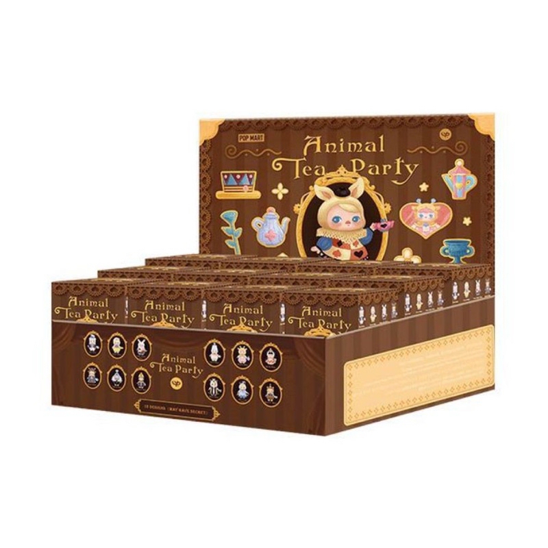 [พร้อมส่ง🚚-แบบยกBox 12กล่อง] กล่องสุ่ม ตุ๊กตาฟิกเกอร์ POP MART : PUCKY Animal Tea Party Series Blind Box