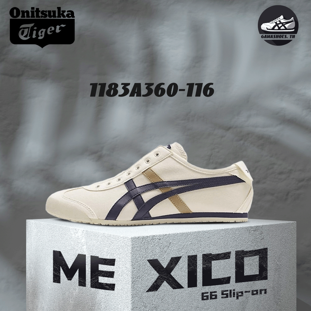 พร้อมส่ง !! Onitsuka Tiger MEXICO 66 slip-on 1183A360-116 รองเท้าลําลอง ของแท้ 100%