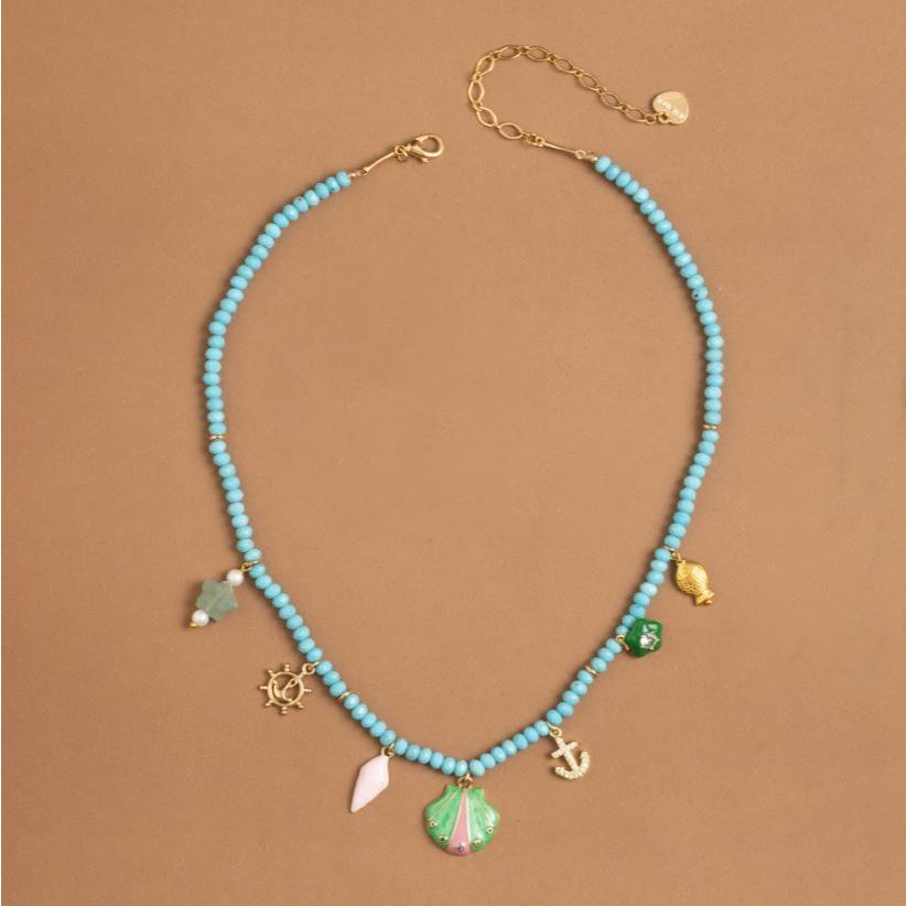 TURQUOISE CHARM MIX NECKLACE