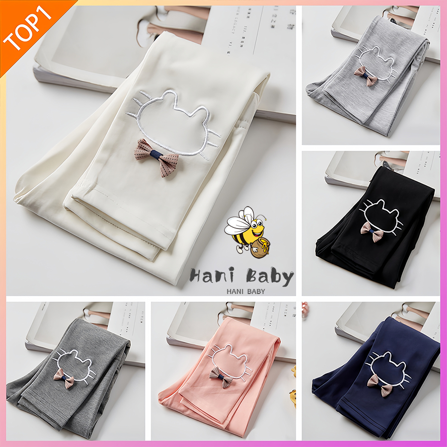 สำหรับ เด็กผู้หญิง กางเกงขายาวเด็ก กางเกงเด็กหญิง ออกแบบลายการ์ตูนน่ารัก งานปักสวยเรียบ นุ่มสบาย