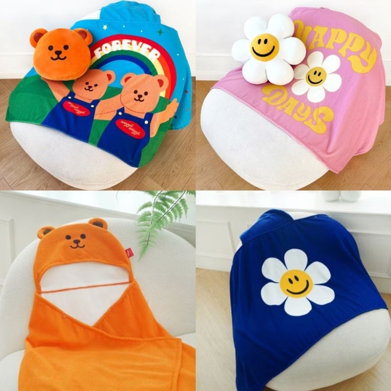 ( พร้อมส่ง ) Wiggle Wiggle Hooded Blanket ผ้าห่มมีฮู้ด