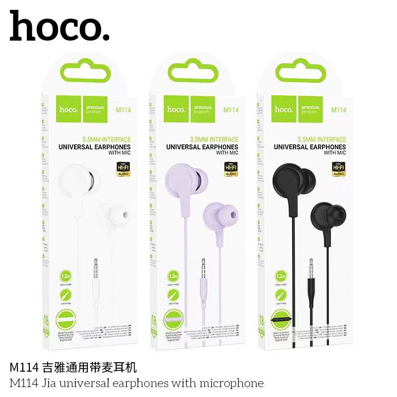 Hoco M114 หูฟังแบบเสียบสายเจ็ก3.5และเจ็กType C สินค้าของแท้100%