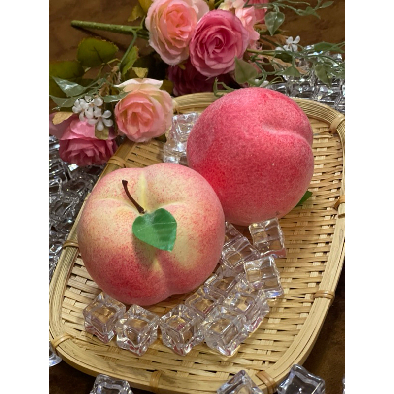 ผลไม้ปลอม โมเดลลูกพีช ลูกพีชปลอม โมเดลผักผลไม้ (ขายยกเซ็ท3 ลูก) - รูปที่ 6