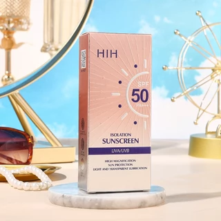 HIH กันแดดผิวหน้า หลอดชมพู คุมมัน กันน้ำ กันเหงื่อ สำหรับคนผิวแพ้ง่าย SPF50+PA+++