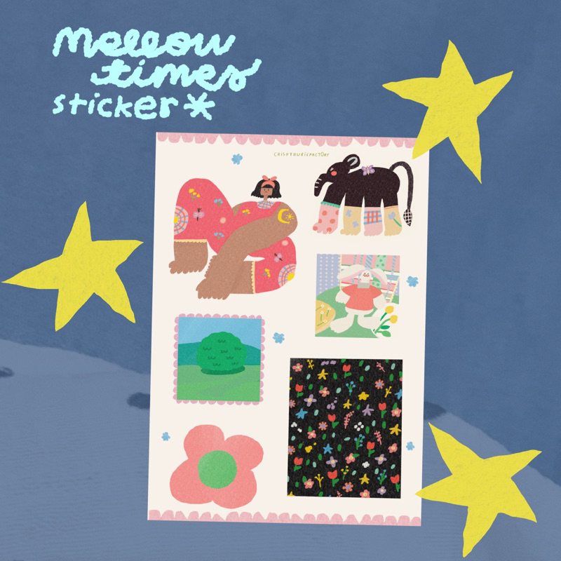 Mellow Times Sticker A5 Size สติกเกอร์ลายน่ารัก แผ่นใหญ่จุใจ ไซซ์ A5