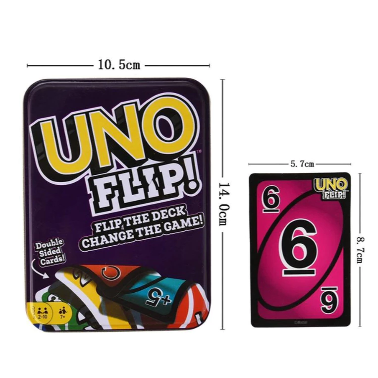 พร้อมส่ง UNO กล่องเหล็ก อูโน่ FLIP และ ดั่งเดิม ไพ่อูโน่ การ์ดเกม เล่นได้หลายคน thumbnail 6