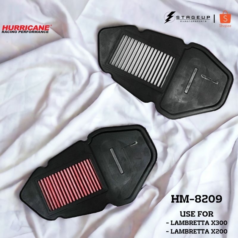 ใหม่ HURRICANE กรองอากาศ LAMBRETTA X300 X200 แต่ง เพิ่มแรงม้า ล้างได้ HM-8209 ราคา ถูกที่สุด ดีลบีเคเค แกลเลอรีภาพที่ 2