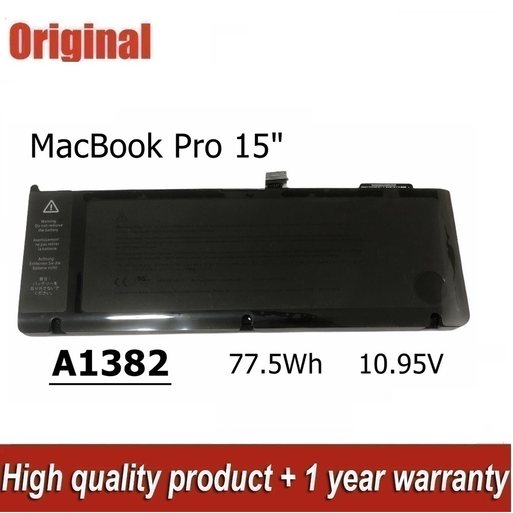 ♛Battery รุ่น A1382 ของแท้ (สำหรับ Pro 15" Early 2011 Late 2011 Mid 2012 A1382 A1286 ) แบตเตอรี่ Lap