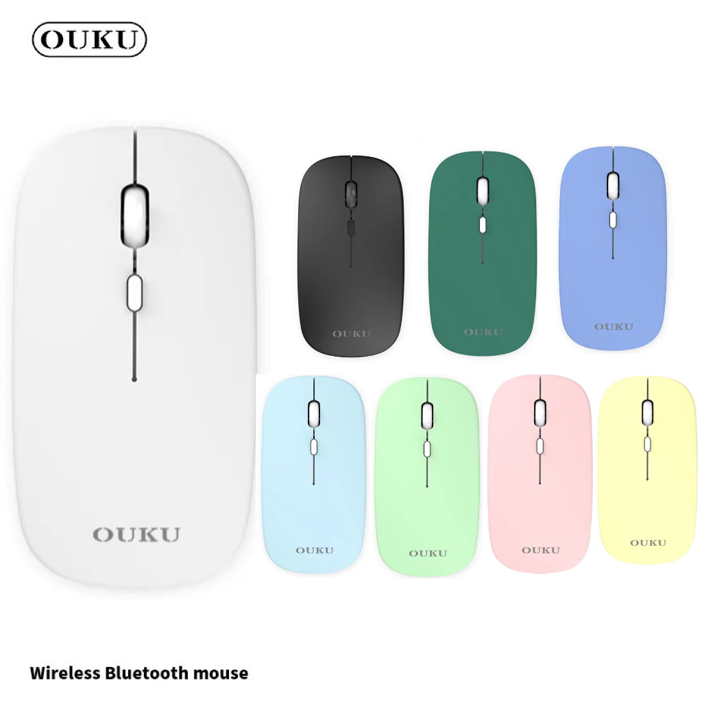 ใหม่!! Wireless Bluetooth mouse เมาส์บลูทูธไร้สาย แบบเงียบพิเศษ สำหรับคอมพิวเตอร์โน๊ตบุ๊ค มีหลายสีให้เลือก แท้100%