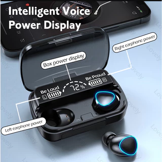 ชุดหูฟังบลูทู ธ ใหม่ ประเภทในหู TWS M10 จอแสดงผลไฟ LED แบตเตอรี่ หูฟังอัจฉริยะ จุสูง ด้วยไมโครโฟน เสียงสเตอริโ