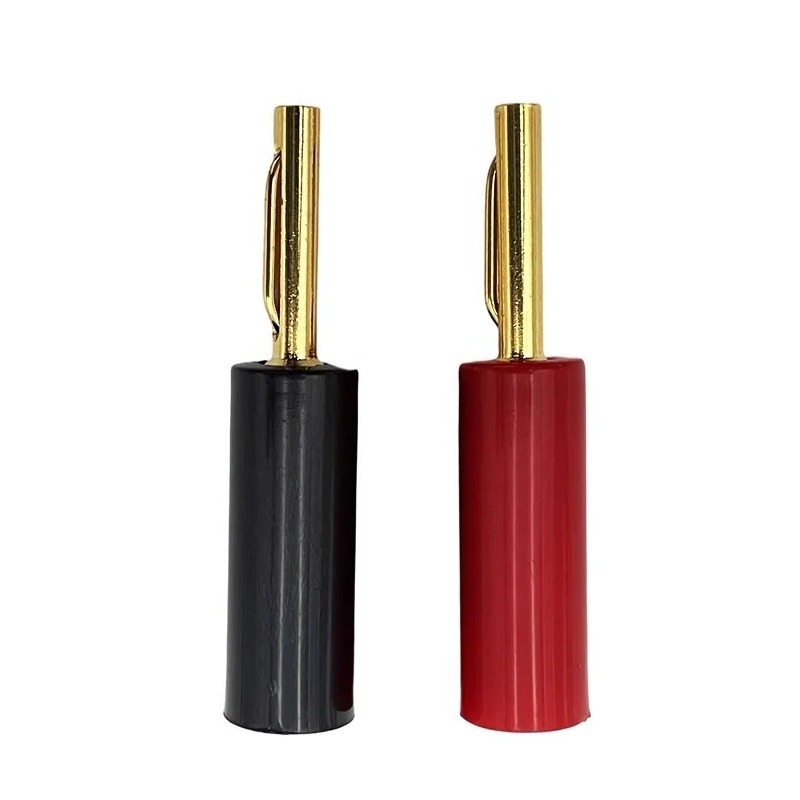 Gold Plated Banana Plugs audio grade รองรับสายขนาด 4 mm ปลอกพลาสติกสีดำ สีแดง / ร้าน All Cable