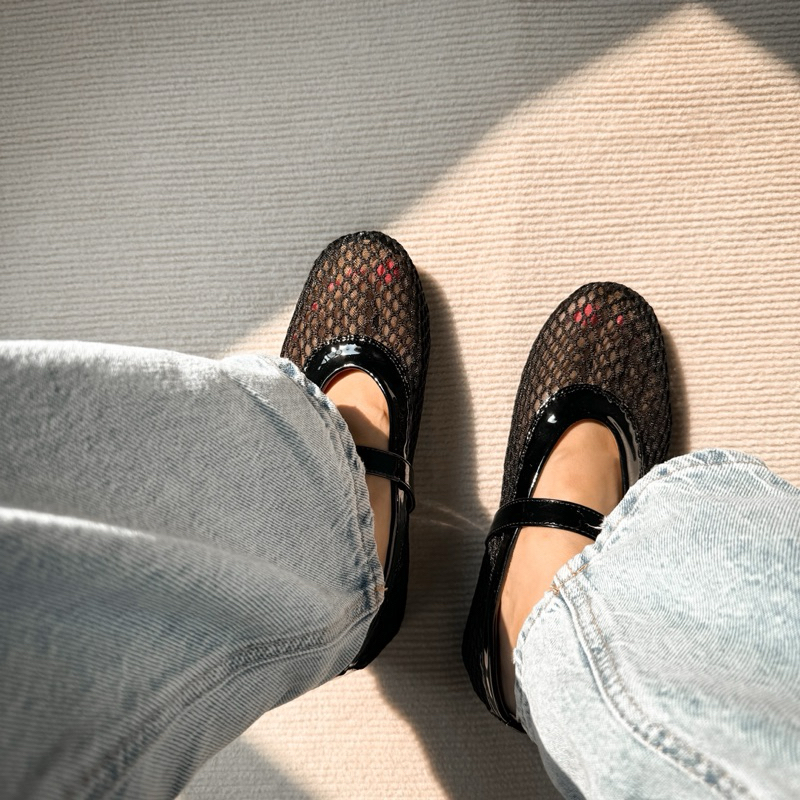 [พร้อมส่ง] WEAR.SOUL #S580-Mesh Transparent Flats