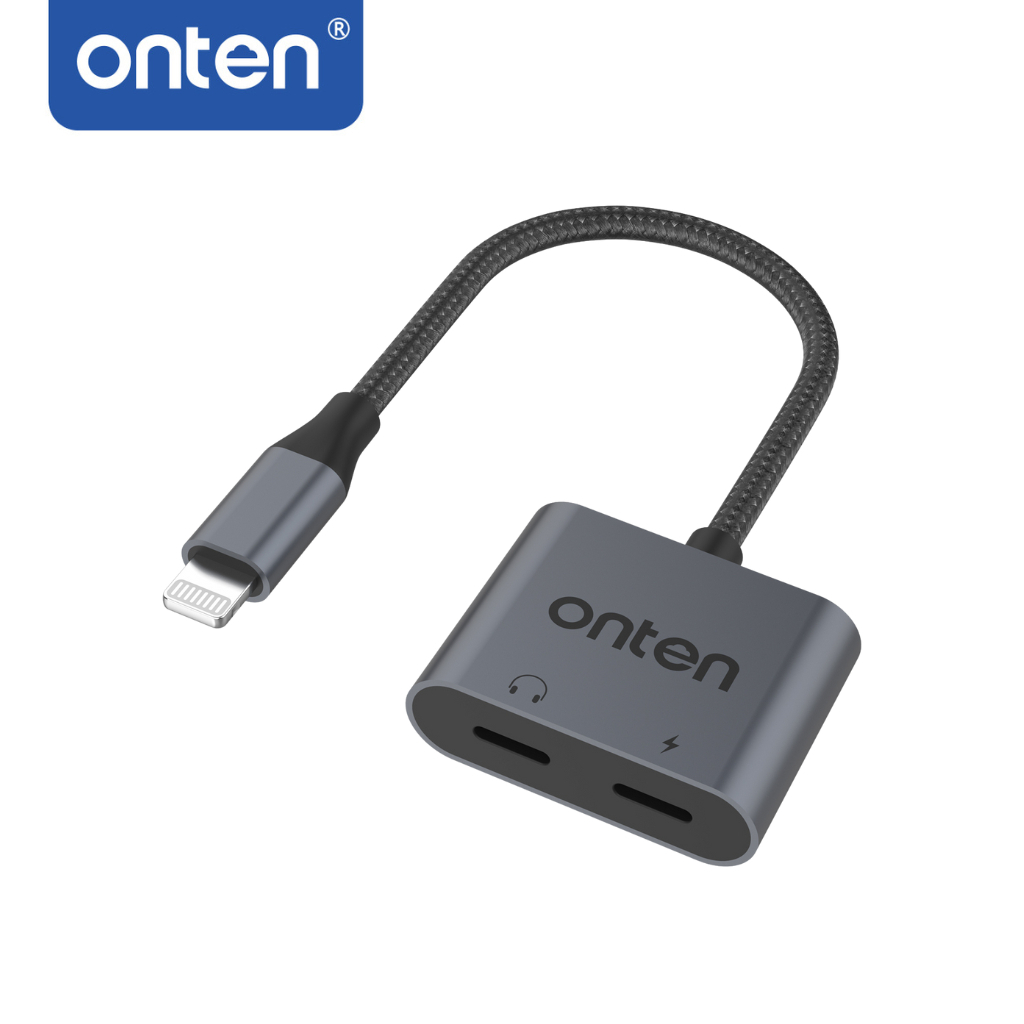 ONTEN OTN-135 2 in 1 Lightning to audio and charging adapter