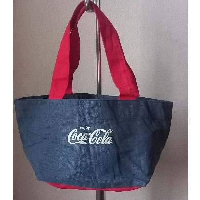 กระเป๋าผ้ายีนส์ Coca-Cola ทรงหิ้วถือได้ ขนาด 11 × 6 นิ้ว