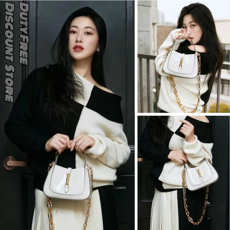 Gucci Jackie 1961 series mini shoulder bag/กุชชี่แท้/กระเป๋าสะพาย/กระเป๋าถือ/กระเป๋าสายโซ่