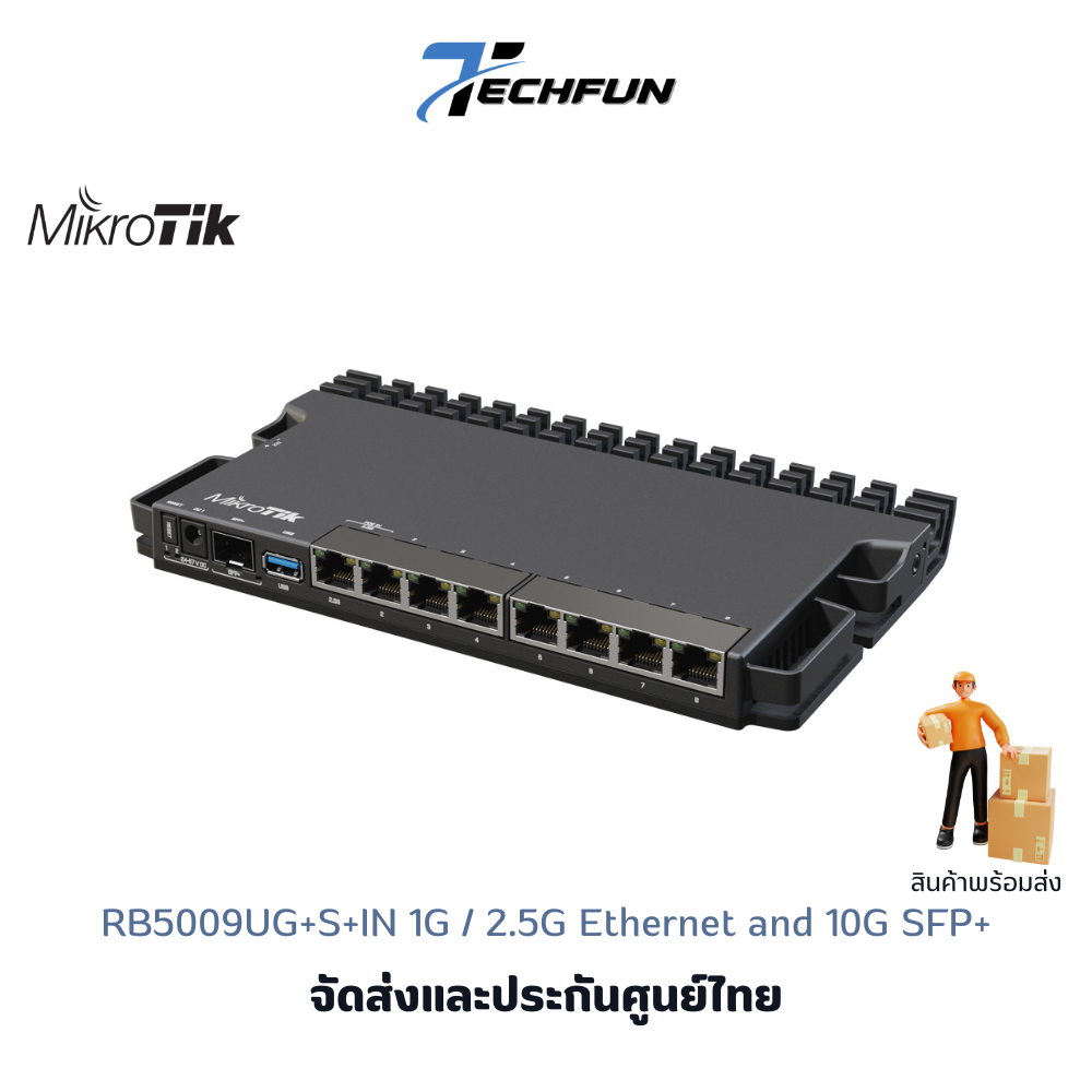 Mikrotik RB5009UG+S+IN router with USB 3.0, 1G and 2.5G Ethernet and a 10G SFP+