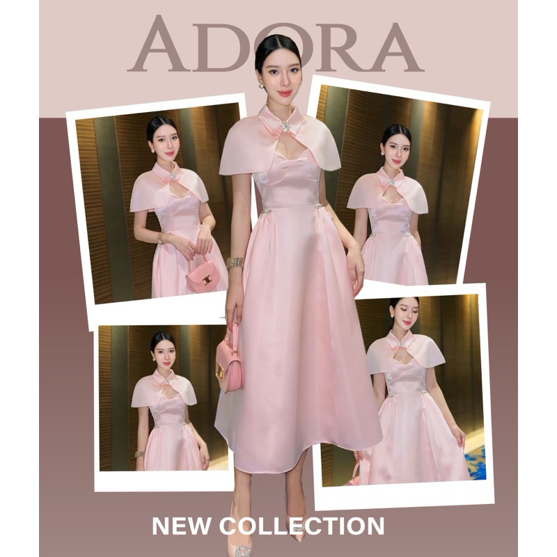 ชุดเดรสกับเสื้อคลุม ชุดไปงานสวยหรู งานป้าย Adora