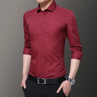 เสื้อเชิ้ต สีพื้นแขนยาว รุ่นสลิมฟิต ใส่ทำงาน ใส่เที่ยวได้ SL62