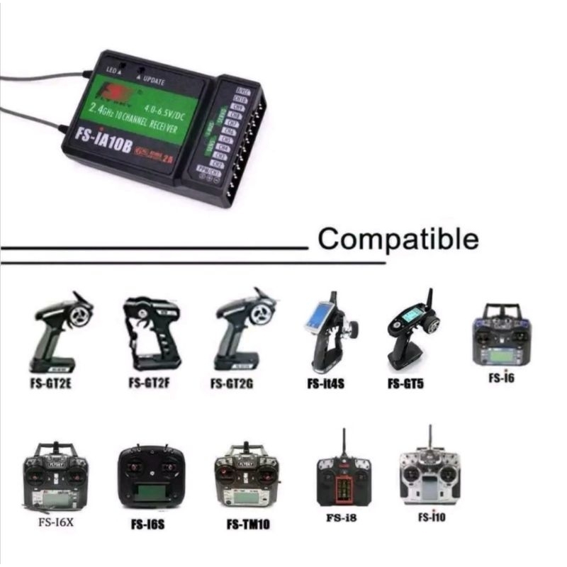 FLYSKY Fs-iA10B/6B ตัวรับสัญญาณรีโมท 10CH /6CHสำหรับรีโมท Flysky Receiver for Transmitter Flysky
