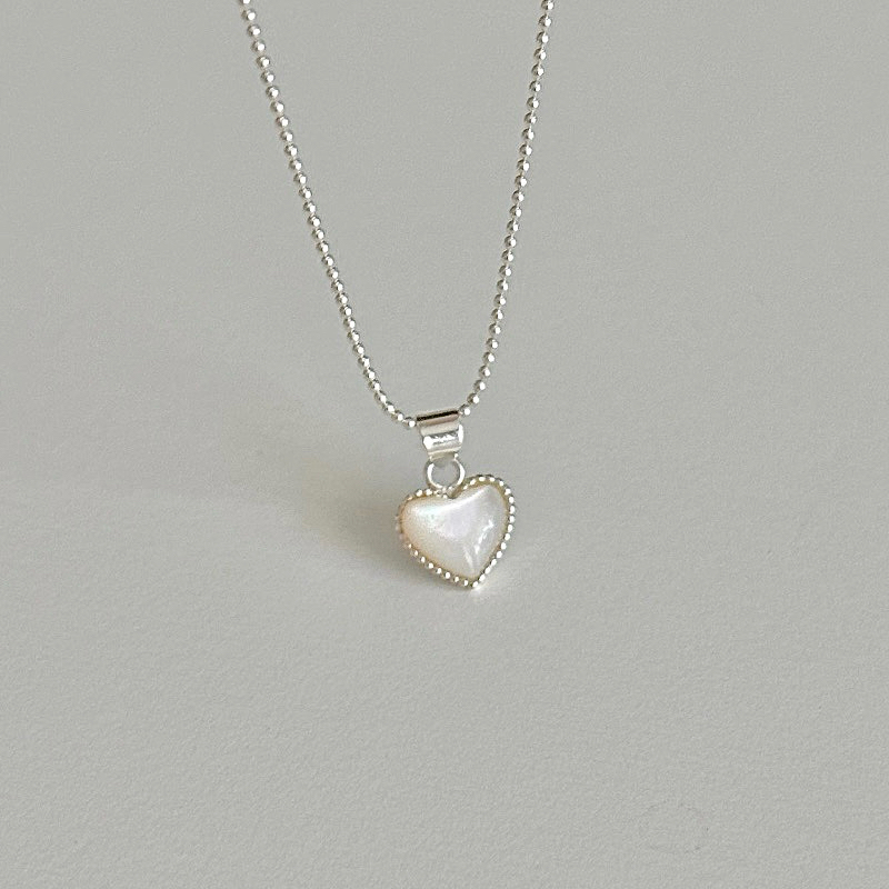 (โค้ด DMEBK ลด 120.-) Winterwinter Jewelry Silver925 : เครื่องประดับเงินแท้ สร้อยคอเปลือกหอยมุกหัวใจ ( abalone )