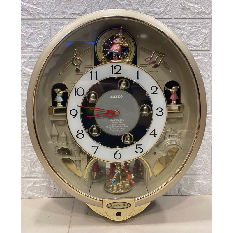 นาฬิกาแขวน SEIKO จอกระจก บอดี้พลาสติก นาฬิกามือสองจากญี่ปุ่น นาฬิกา clock