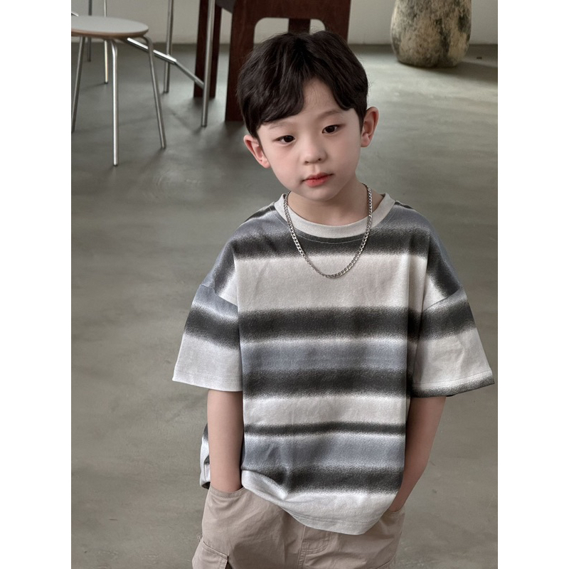 DB1028/DB1029 Cargo Pants กางเกงเด็ก คาร์โก้/เสื้อยืดลายทาง เทา