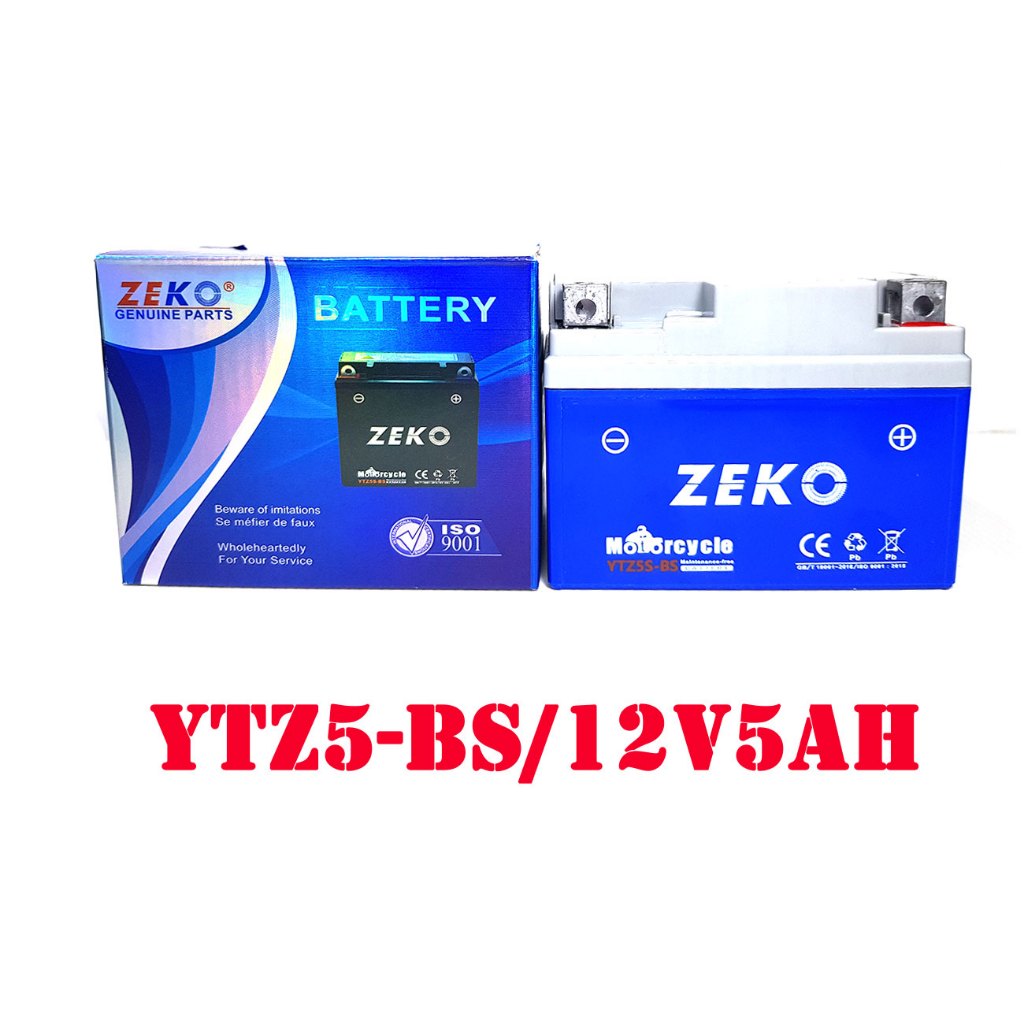 แบตแห้งรถมอเตอร์ไซค์ ZEKO/YTZ5-BS/12V5AH