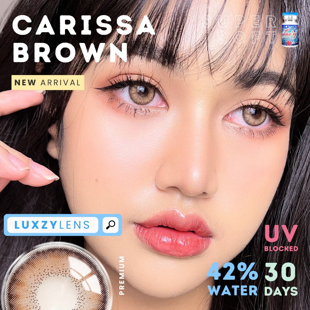 🔥คอนแทคเลนส์💗ขนาดกลาง💗 Carissa (Luxzylens) สี : Brown / Gray