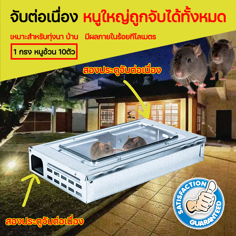 1 กรง หนูอ้วน 10ตัว สองประตูจับต่อเนื่อง ที่ไล่หนู ไม่ทำร้ายคน มือไม่สกปรก ไม่มีหนูขู่ หากหนูไม่เข้ากรงมาหาฉันได้ ดักหนู