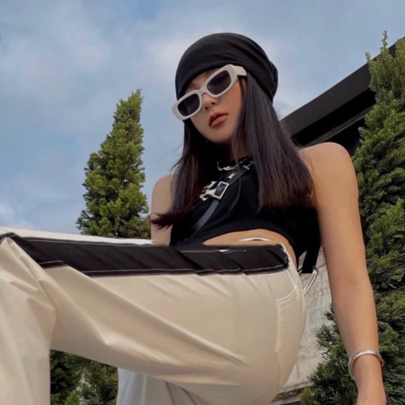 [จัดส่งรวดเร็ว]แว่นกันแดดแฟชั่นผู้หญิงเกาหลีกรอบสี่เหลี่ยมฮิปฮอปย้อนยุคป้องกันรังสียูวีชากรอบสีแว่นตาเครื่องประดับแฟชั่น - รูปที่ 7