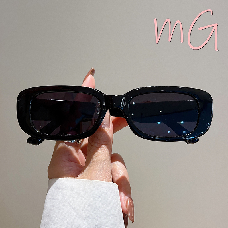 [ส่งจากกทม] My Girl แว่นกันแดดแฟชั่นผู้หญิงเกาหลี Anti-UV กรอบสี่เหลี่ยม Hip Hop Retro Unisex กรอบแว่นตาสีดำอุปกรณ์เสริม