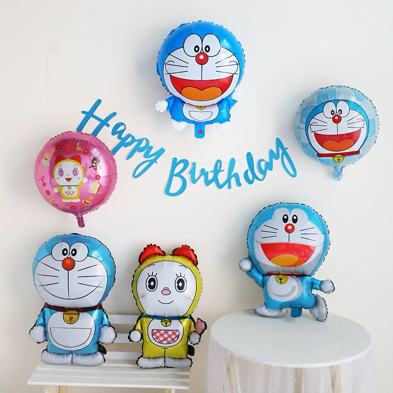 ลูกโป่งรูปโดเรม่อน โดเรม่อน มีหลายแบบ พร้อมส่ง
