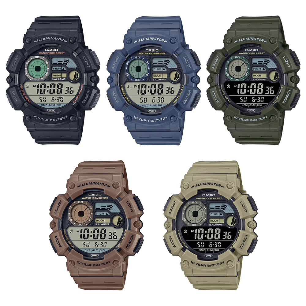 Casio Standard นาฬิกาข้อมือผู้ชาย สายเรซิ่น รุ่น WS-1500,WS-1500H (WS-1500H-1A,WS-1500H-2A,WS-1500H-