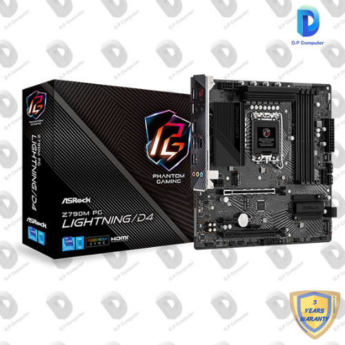 MAINBOARD (เมนบอร์ด) ASROCK Z790M PG LIGHTNING/D4 (DDR4) (SOCKET LGA 1700) (MICRO-ATX)