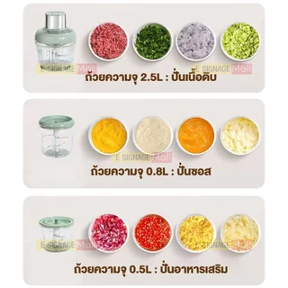 เครื่องบด โถแก้ว [1แถม2] วัสดุแก้ว หนาพิเศษ ไฟฟ้า บดละเอียด แรง 400W เครื่องปั่น ผักผลไม้ เครื่องบดเนื้อ