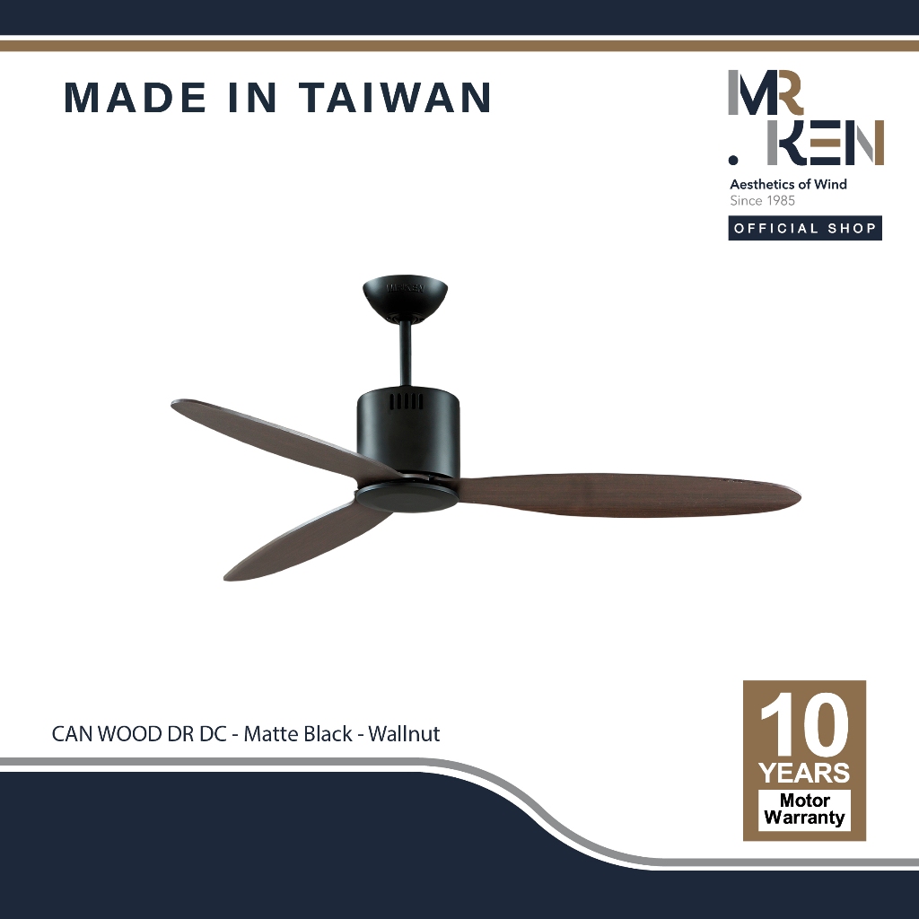 พัดลมเพดาน MR.KEN รุ่น CAN Wood DR DC Motor ขนาด 52" พร้อมรีโมทคอนโทรล