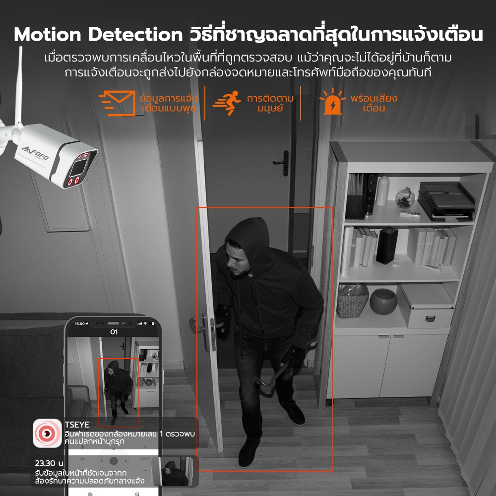 FFVISION ชุดกล้องวงจรปิดไร้สาย รุ่น 3M Lite 4CH/8CH กล้องวงจรปิด wifi ไม่มีเน็ตก็ใช้ได้ กล้องวงจรปิดไร้สาย โต้ตอบได้