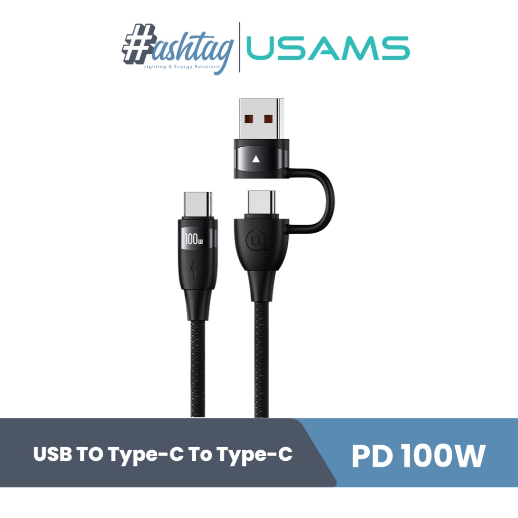 USAMS US-SJ646 U85 PD100W A+C to C+L+M 6in1 Fast Charging Cable 2m purple