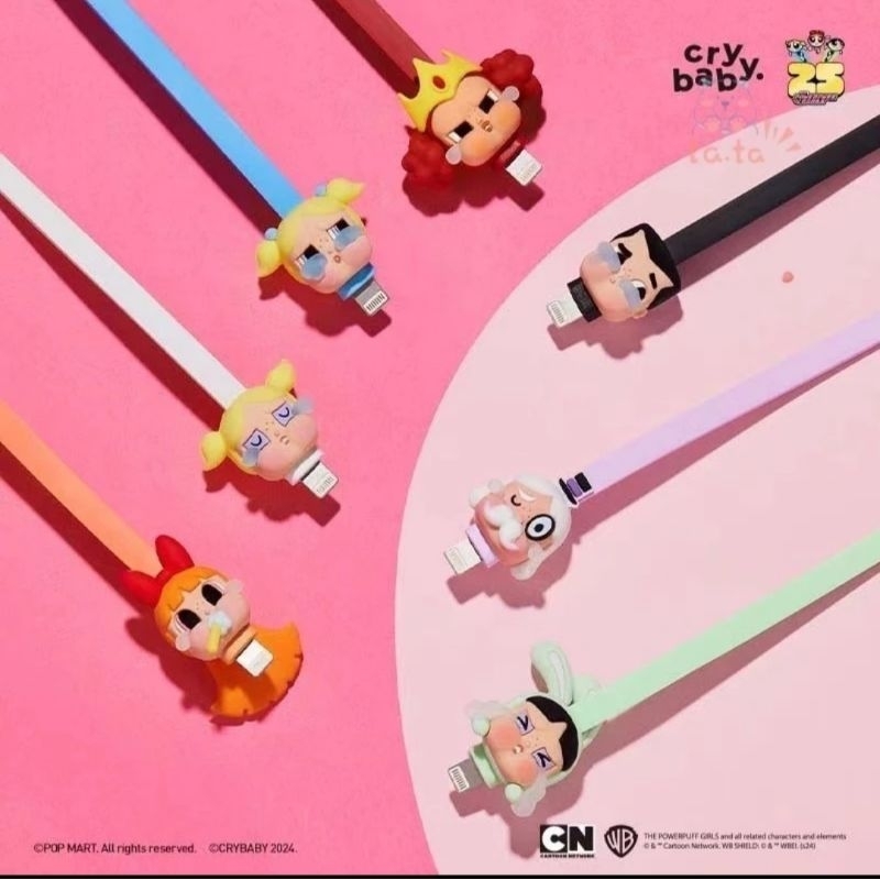 [พร้อมส่ง] เลือกตัวได้ สายชาร์จ Type-C POP MART Cry Baby x Powerpuff Girl Series Phone Cable