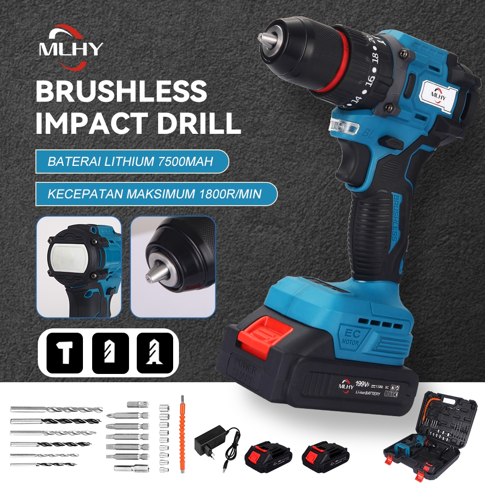 MLHY สว่านไฟฉายไร้สาย ระบบ 3IN1 มีระบบกระแทก 299VFสว่านแบต MAKITA สว่านไร้สาย สว่าน BRUSHLESS สว่านมือ