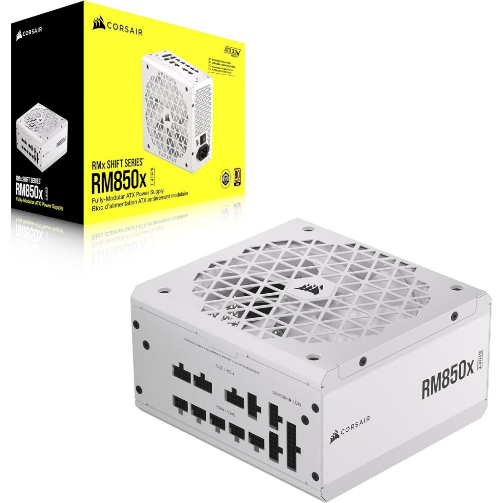 CORSAIR RM850x SHIFT White (80 PLUS Gold) Fully Modular ATX Power Supply (CP-9020274-NA)