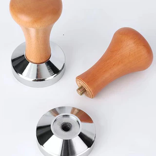MAYA Coffee Tamper สแตนเลส 430 ก้านไม้แท้ สำหรับอัดกาแฟ espresso ขนาด 51/58mm มีสองสี (tamperที่มืออาชีพเลือกใช้) แทมเปอ